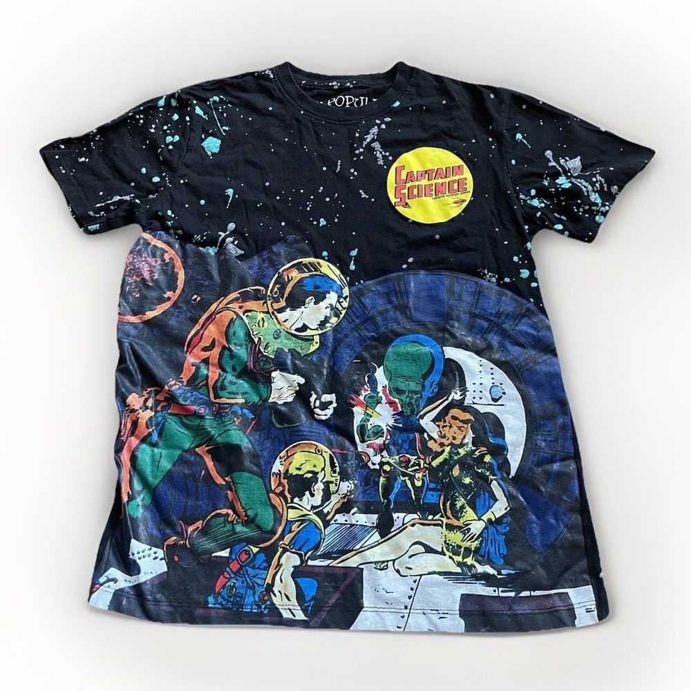 Captain Science Comic Book Kids Shirt Youth Medium 10/12 Vox Populi Sci-fi